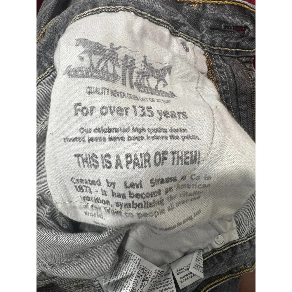 Levi Strauss Jeans 514 Mens Gray Straight Leg Denim Jeans 28x30 S40115 NXHK